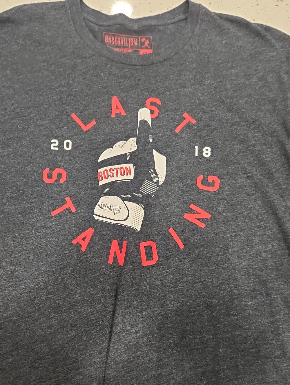 Baseballism Boston 'Last Standing' Short Sleeve Tee - Charcoal